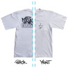 Graffiti label Clarafosca white and front tshirt